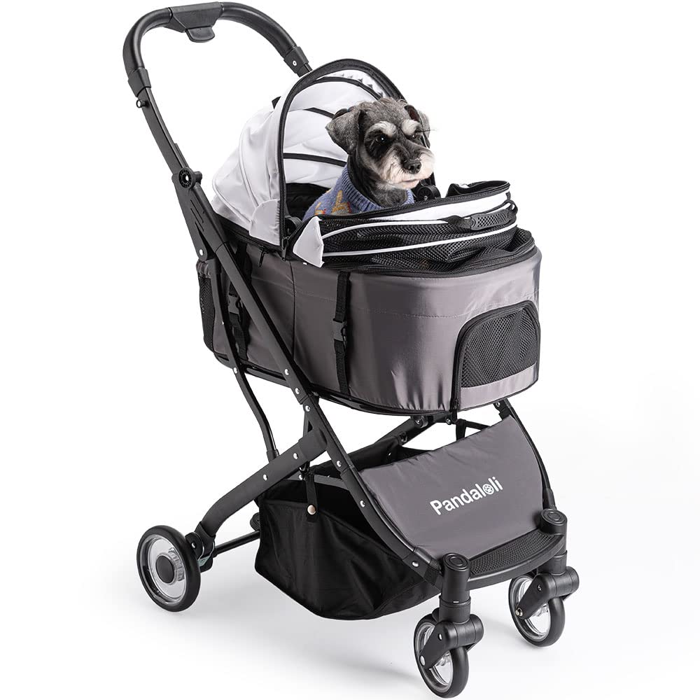 Pandaloli ペットカート 後輪ブレーキ付き 耐荷重20Kg ベージュ色 楽天