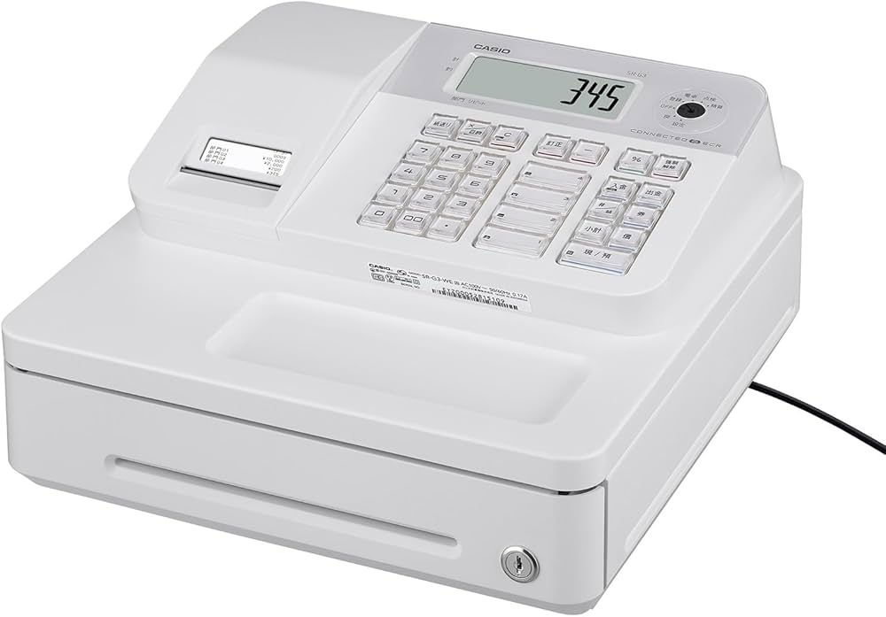 CASIO 電子レジスター SR-C550取扱説明書付きカギ付き