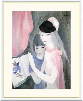 ローランサン 「少女」 版画作品集より、版上サイン、高級額付