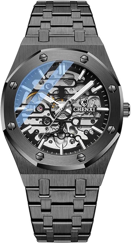 Amazon.com: MNWT CHENXI Men Full Stainless Steel Automatic