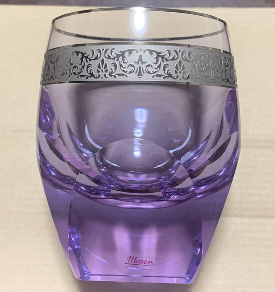 Moser モーゼル クリスタルガラス 置物 紫 パープル Moser モーゼル