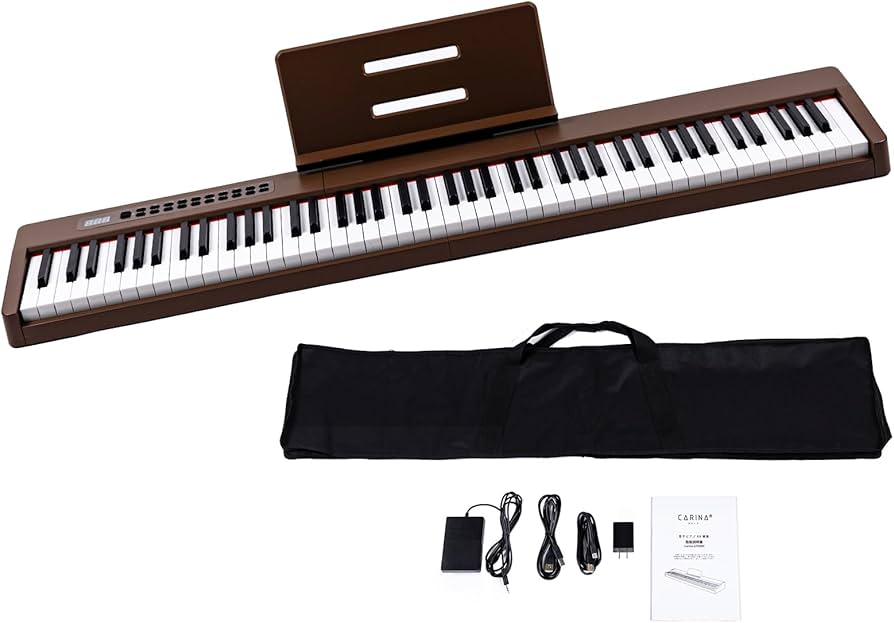 電子ピアノ 88鍵盤 充電タイプ スリム軽量 オークベージュ Amazon