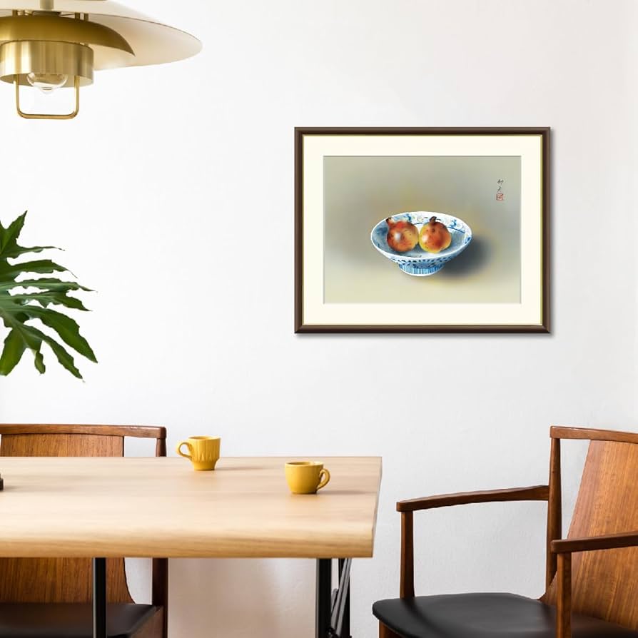 Amazon｜鍋島の皿に柘榴 速水御舟 42× 52㎝ F6 J2-101 額入り アート
