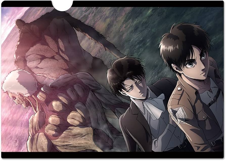 Amazon.co.jp: 進撃の巨人 クリアファイルK[エレン＆リヴァイ&鎧の巨人
