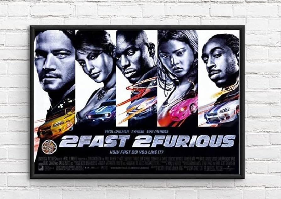 Amazon.co.jp: 【フレーム付-黒-】映画ポスター ワイルドスピード 2