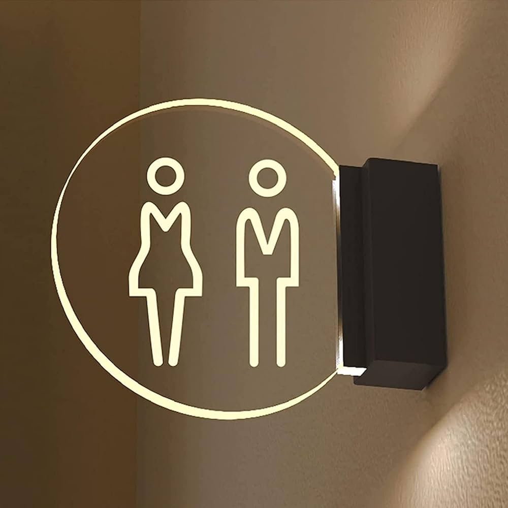Amazon.co.jp : Led トイレ サイン、ウォール マウント アクリル Wc