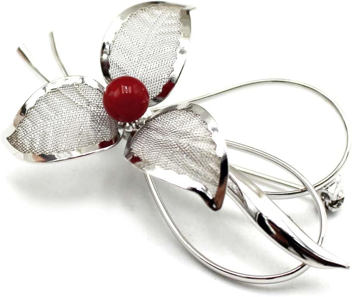 Amazon | 血赤珊瑚 ブローチ 6.5mm玉 高知県産血赤珊瑚（のし等ギフト