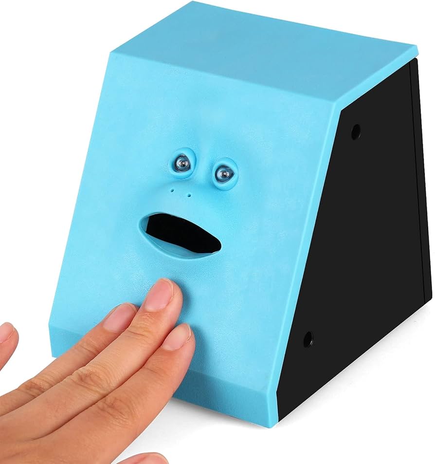 Amazon.co.jp: DDSKY フェイスバンク コイン 食べる貯金箱 青 貯金箱