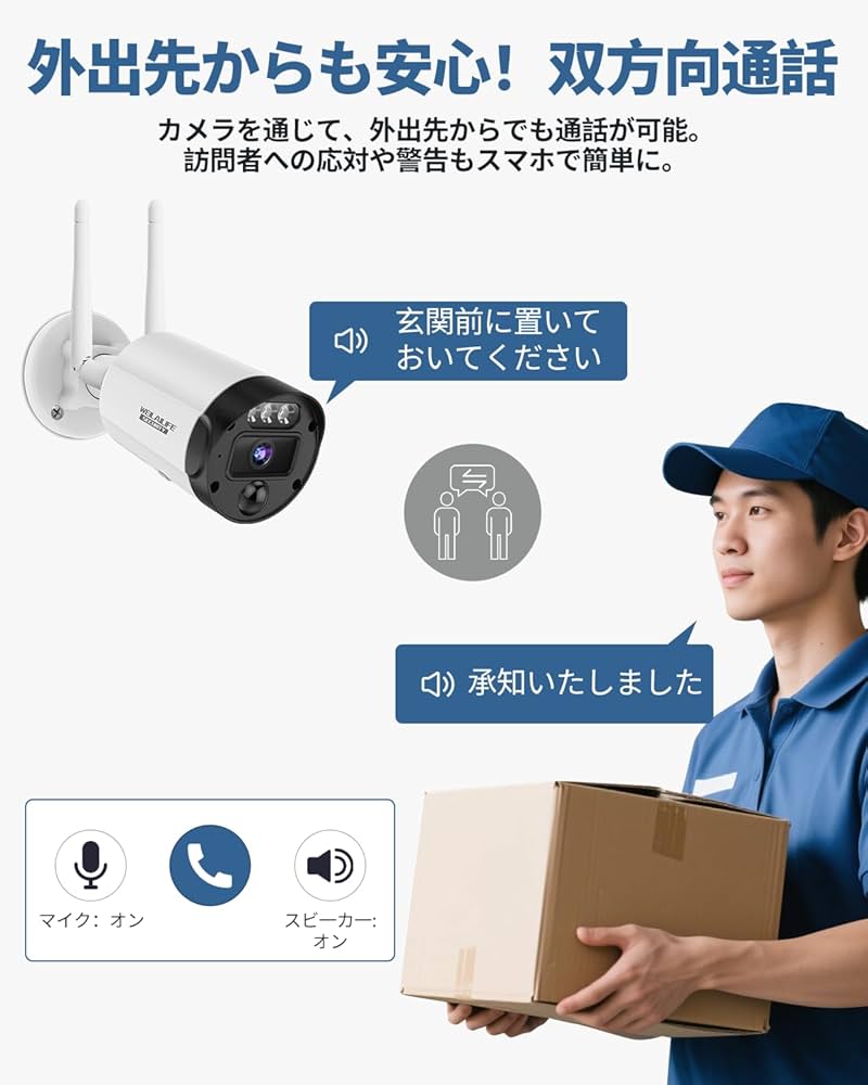 Amazon.co.jp: 【双方向通話・ダブルアンテナ信号強化・130° 超広角