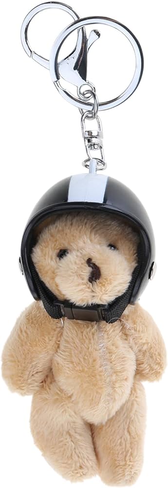 Amazon.co.jp: ZOZOYY クマ キーホルダー ヘルメット付き ぬいぐるみ