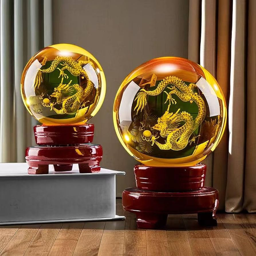 龍の置物 改運グッズ 風水 龍神 金運UP 水晶を抱いた龍 風水改運