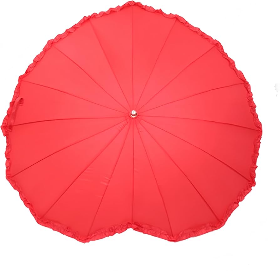 Amazon.com: KXCFCYS Forever Love Parasol Lace Heart-shaped Red