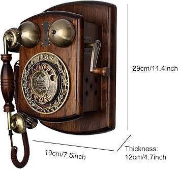 Amazon | レトロな壁掛け電話機、家庭用固定電話機、昔ながらの回転式