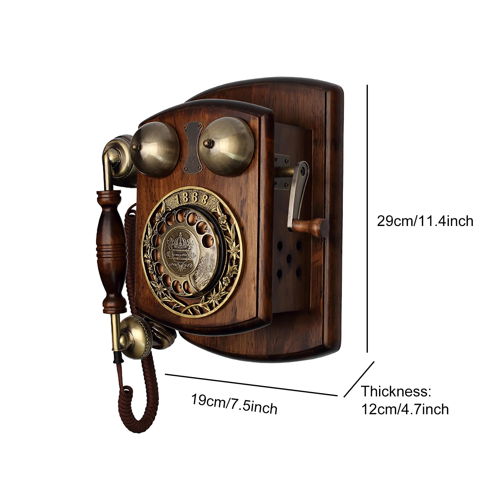 Amazon | 壁掛けレトロ電話機、昔ながらの回転ダイヤル式電話、家庭用