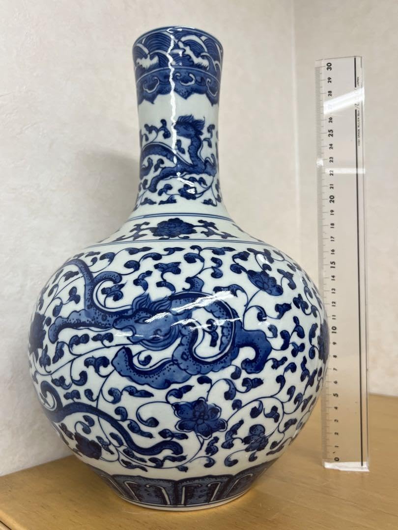 中国陶磁器 元染付 青白磁の花瓶 人物と植物の絵柄 楽天市場】景徳鎮