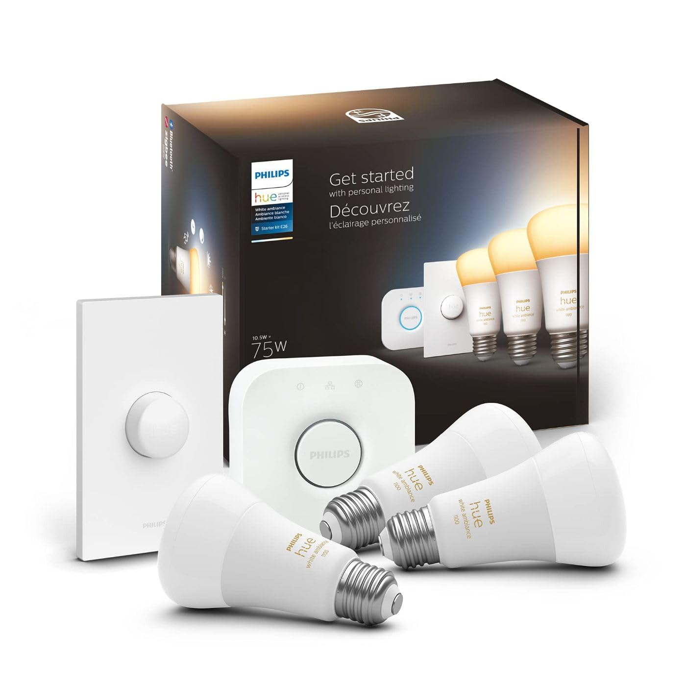 Amazon.com: Philips Hue White Ambiance Base Lumen (60W) Smart