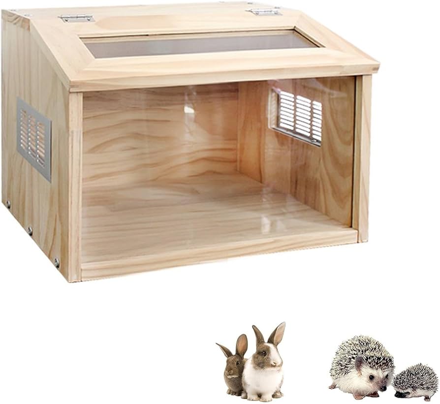 Amazon.co.jp: ハムスター木製ケージ、アクリル透明ハムスターケージ
