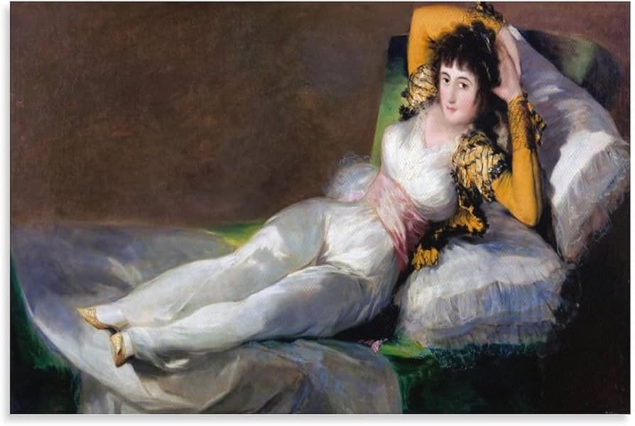 印刷複製画 フランシスコ•デ•ゴヤ着衣のマハ婦人木製額縁 絵画 美術