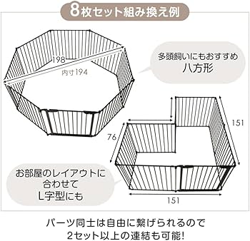 Amazon | タンスのゲン ペットサークル 151×76×76cm 【実用新案登録
