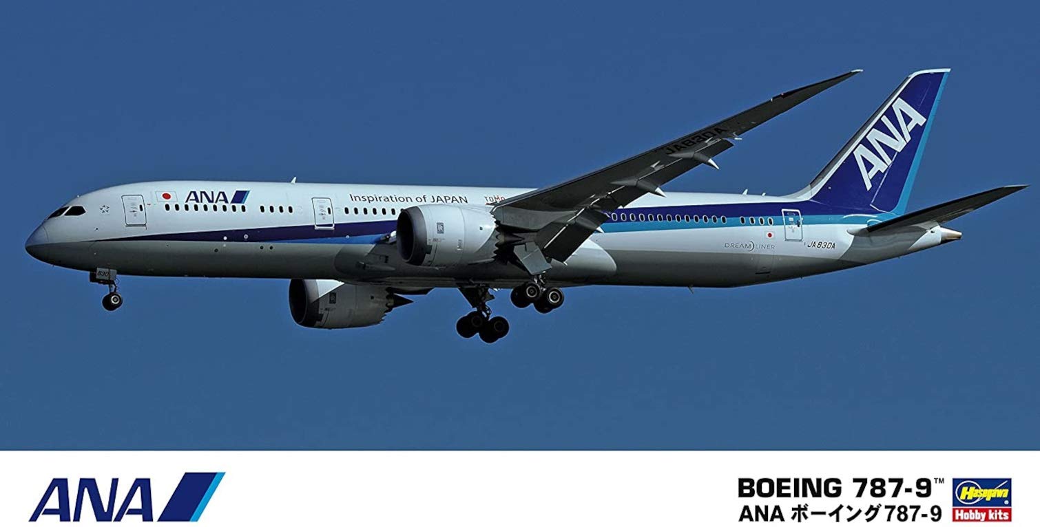 Amazon.com: Hasegawa 1:200 ANA B787-9 Airliner Model Kit, Blue