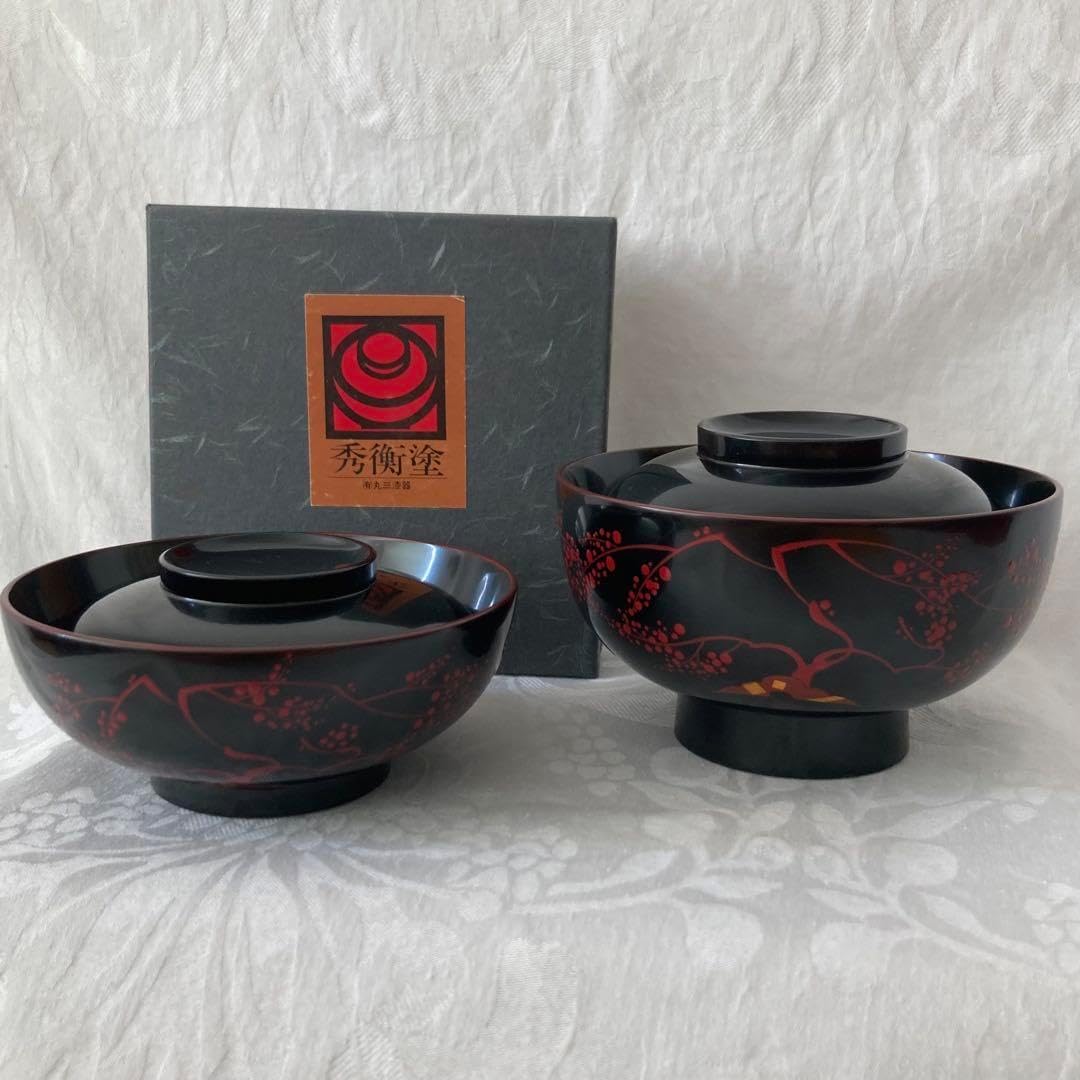 越前塗 漆器 椀 2個セット (14cm×10cm) 越前塗 漆器 椀 2個セット