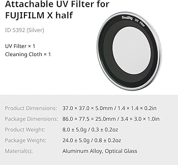 Amazon.com : SmallRig Magnetic UV Filter for FUJIFILM X Half