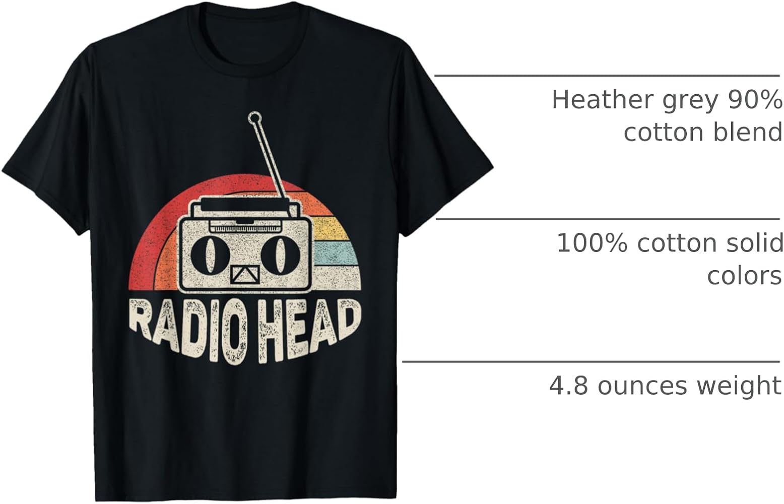 Amazon.com: Vintage Retro Radio Head T-Shirt : Clothing, Shoes