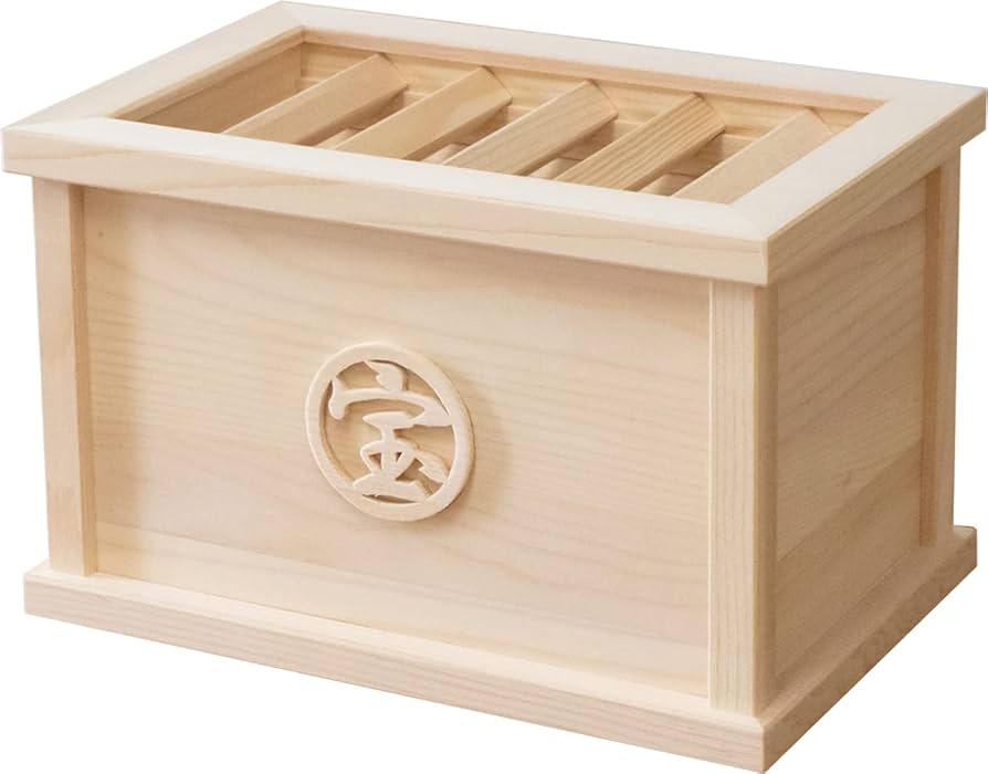 Amazon.co.jp: 家具の基 国産 さい銭箱型貯金箱 格子タイプ 幅22×奥行