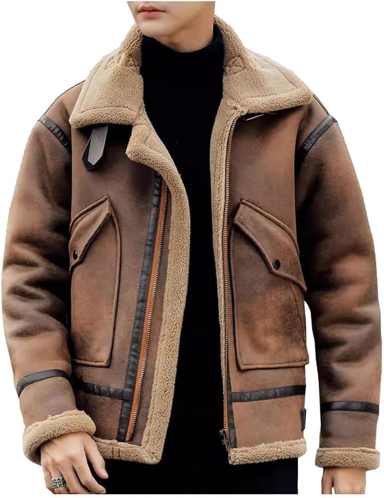 Amazon | [BACTIM] ムートンジャケット メンズ b3 ファー・コート