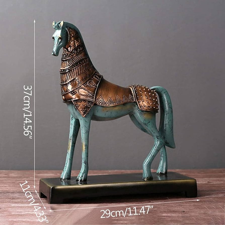 Amazon.co.jp: 置物・オブジェ 戦争馬彫刻中国唐三色艶をかけられた