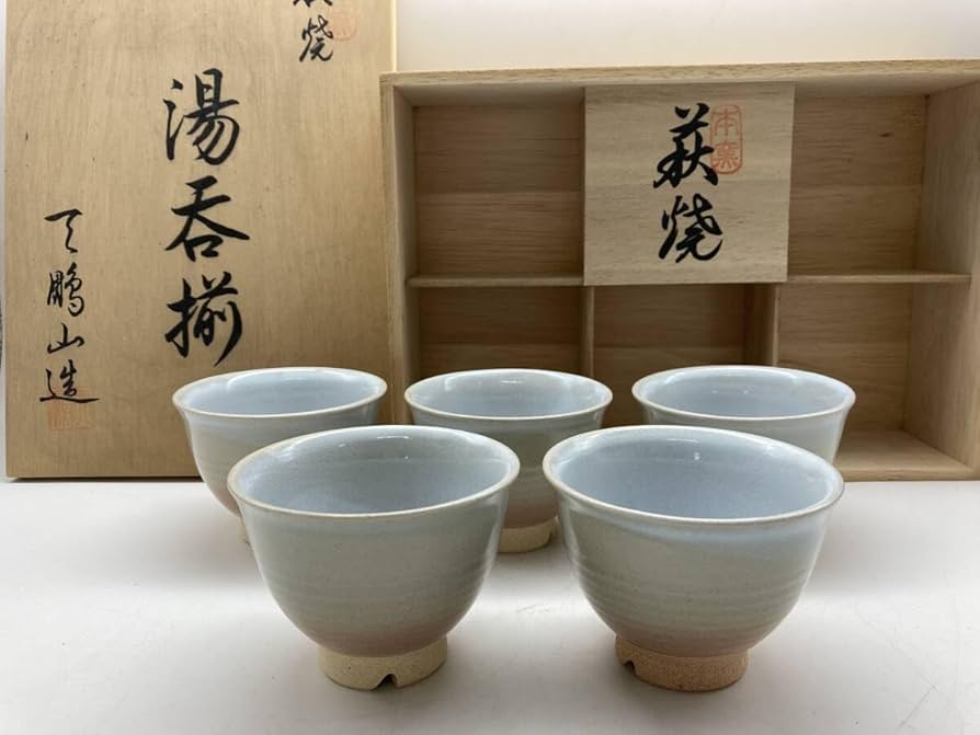 萩焼煎茶器セット 天寵山窯七代兼田三左衛門造 : 茶道具商 越中屋