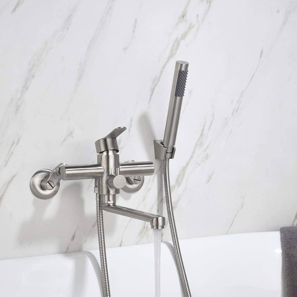 Amazon | Hefo 浴室水栓 セット浴室用 壁付 シングルレバー混合栓 節水