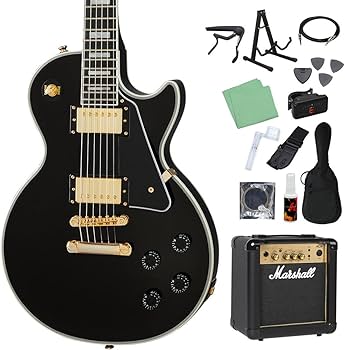 Amazon | Epiphone Les Paul Custom Ebony エレキギター初心者14点