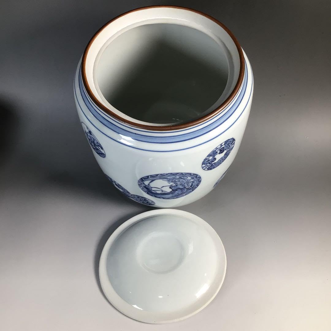 皆具 千古窯造 染付花丸文 水指 建水 蓋置 杓立 共箱 皆具 千古窯造 染