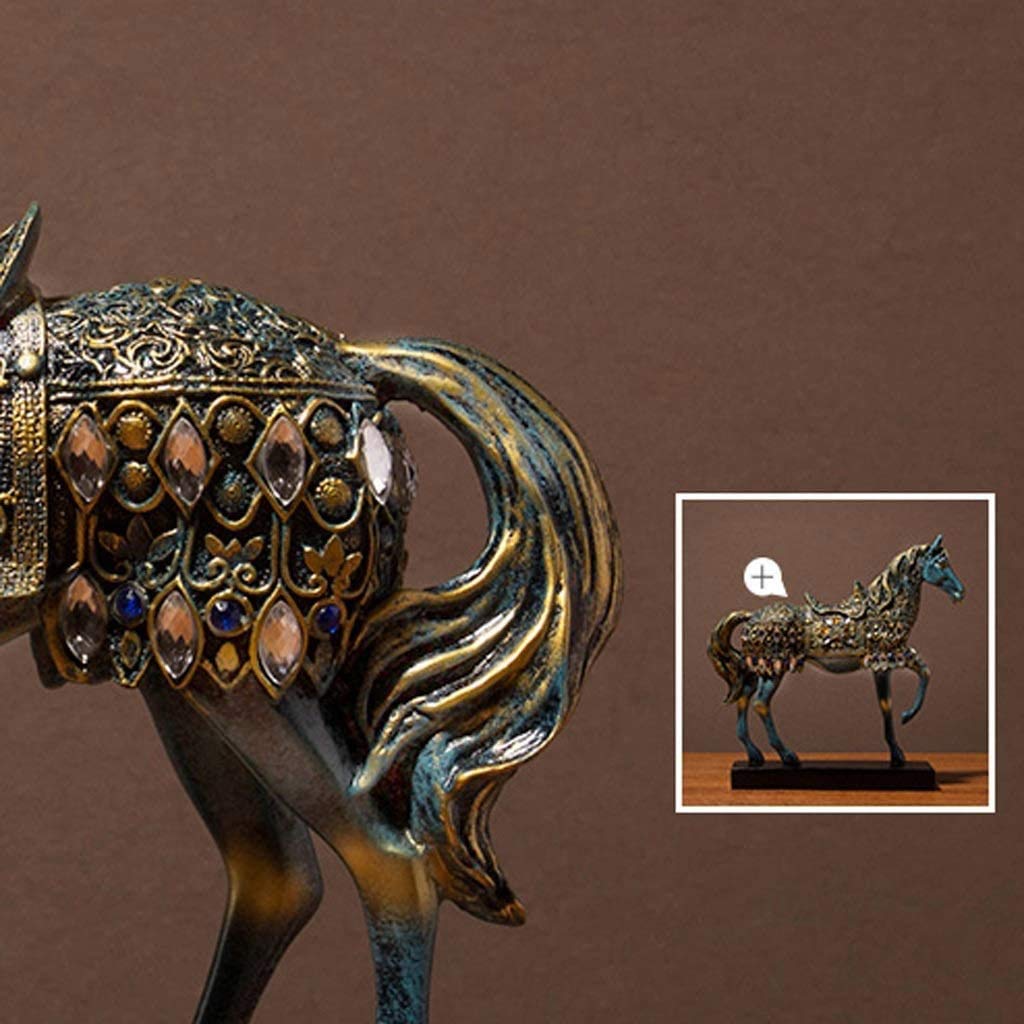 Amazon.co.jp: ZHJXQ 馬インテリアグッズ、馬の彫刻樹脂飾り、馬
