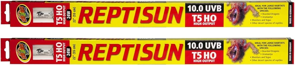 Amazon.com: Zoo Med 24 Watt T5 HO ReptiSun 10.0 UVB Lamp, 2pk