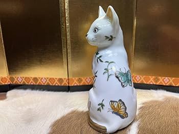伊万里焼 猫 美品】左右招き猫 眠り猫3点セット 骨董 陶器 置物 工芸