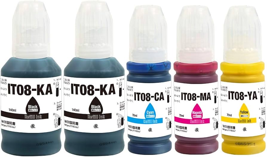 Amazon.co.jp: IT08 (KA/ブラック)×2 + IT08 (CA/MA/YA)【5本セット