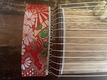 木製琴 13本弦 木製琴 13弦 赤い装飾付き 琴 木製13弦筝 赤い装飾付き