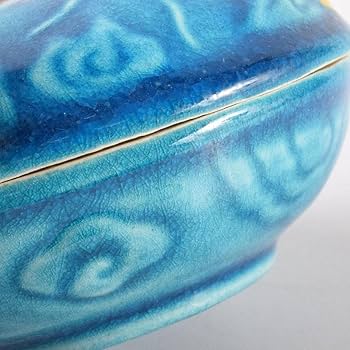 757 水玉透 蓋置 加賀瑞山 土耳古釉 トルコ 茶道 茶道具美