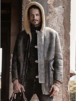 Denny&Dora 2019 New Mens Shearling Jacket Sheepskin Coat Long
