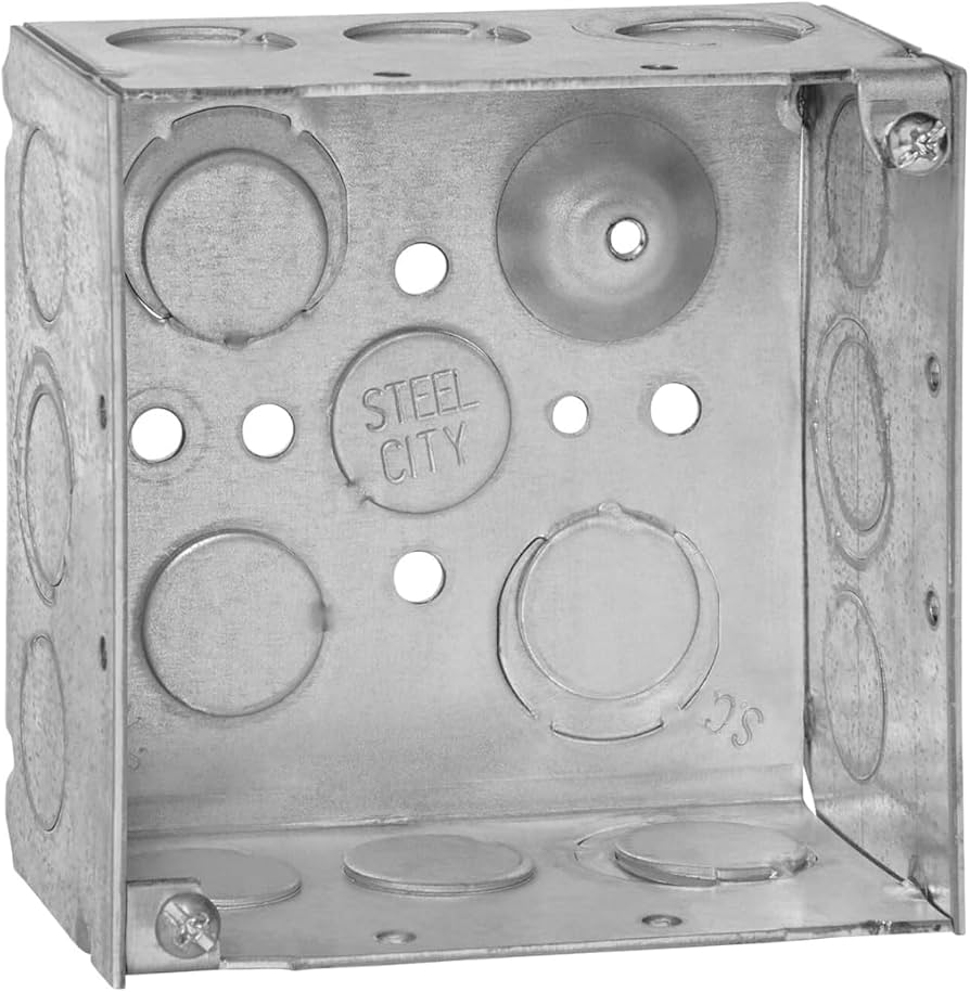 Steel City 52171 1/2&3/4E Pre-Galvanized Steel Square Box with