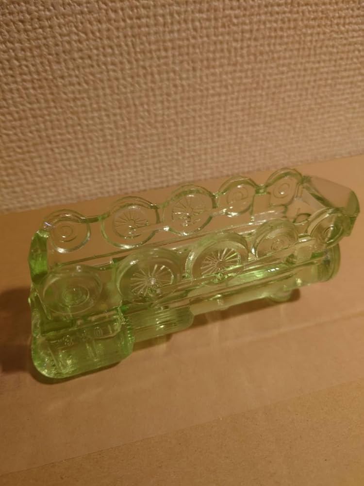 レトロウランガラスSL蒸気機関車キャンディーポットミニチュア玩具金平糖