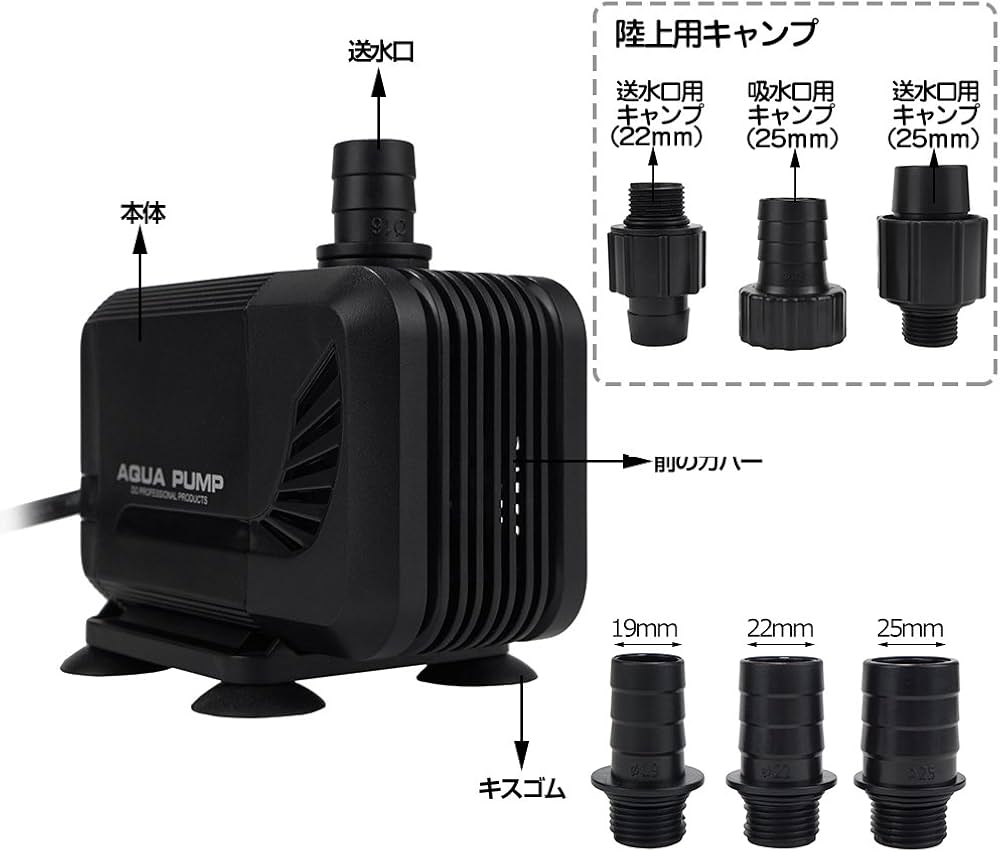 Amazon.co.jp: エルエンスタジオ 水中ポンプ 吐出量3000L/H 最大揚程