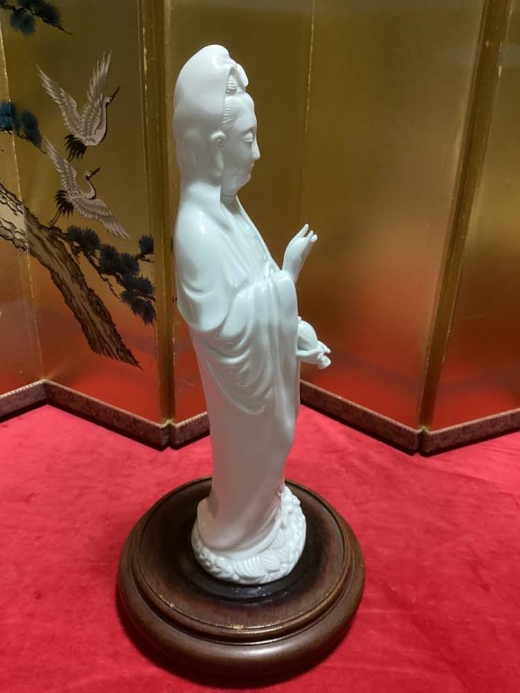 アウトレット 宗sou 白磁観音立像【道】 ☆皇帝☆何朝宗製徳化窯観音像