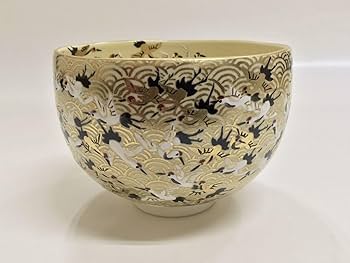Amazon.co.jp: 茶道具 杉田眞龍 茶碗 百鶴 眞龍印 清閑寺窯 : ホーム