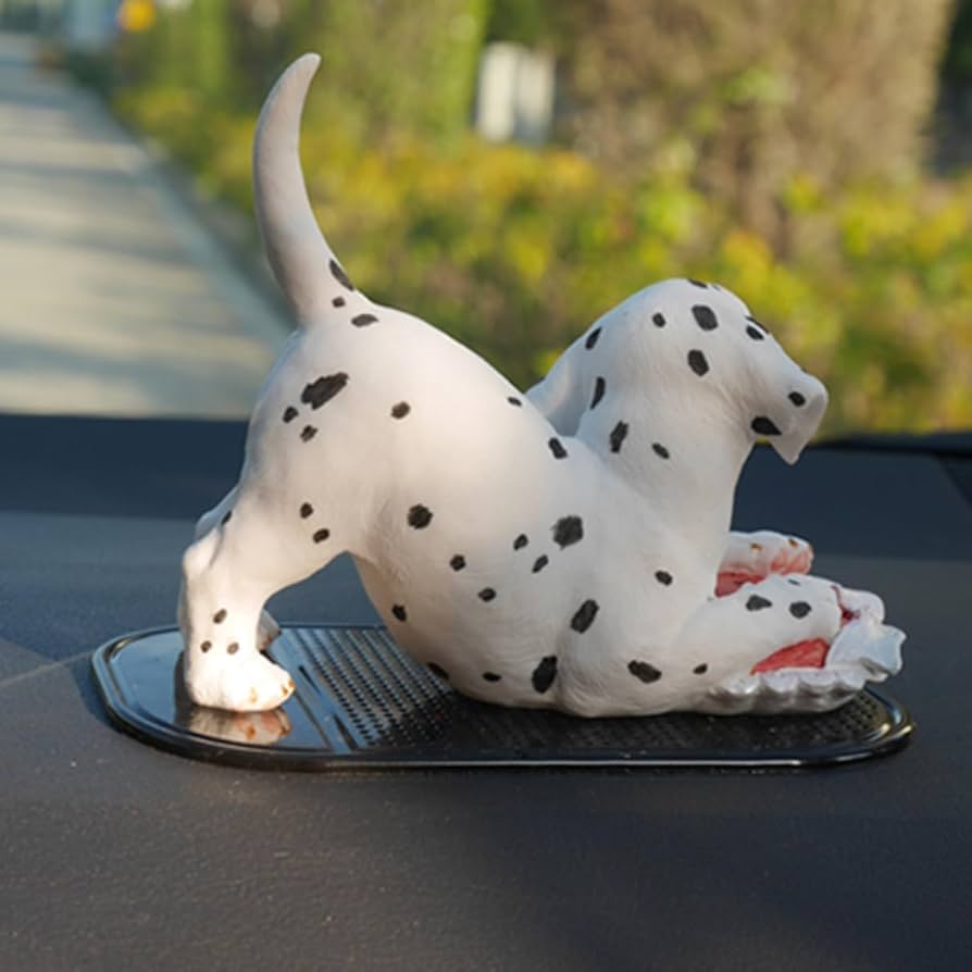 しぃーちゃんヴィンテージ犬の置物 ダルメシアンオブジェ 木製風