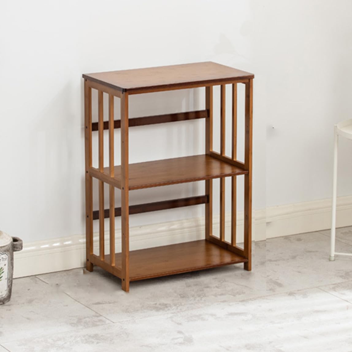 Amazon｜[GZGZ] 木製 格子ラック 3段 ダークブラウン高さ72cm 北欧