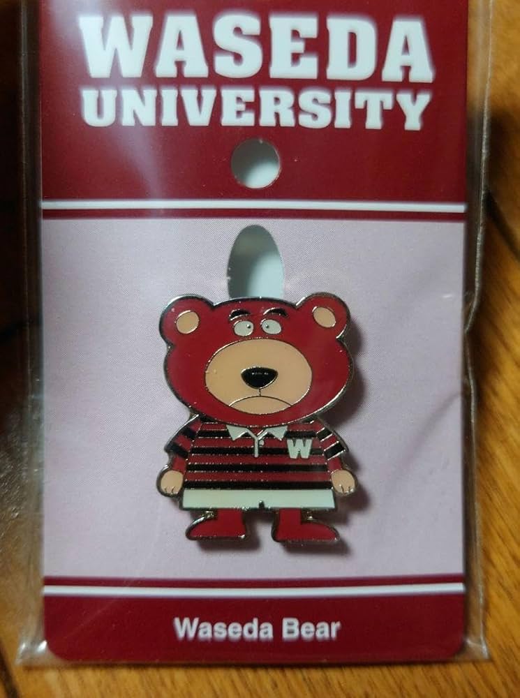 早稲田大学 大隈 ラグビー部 早稲田BEAR ビッグベア ピンバッジ 台風