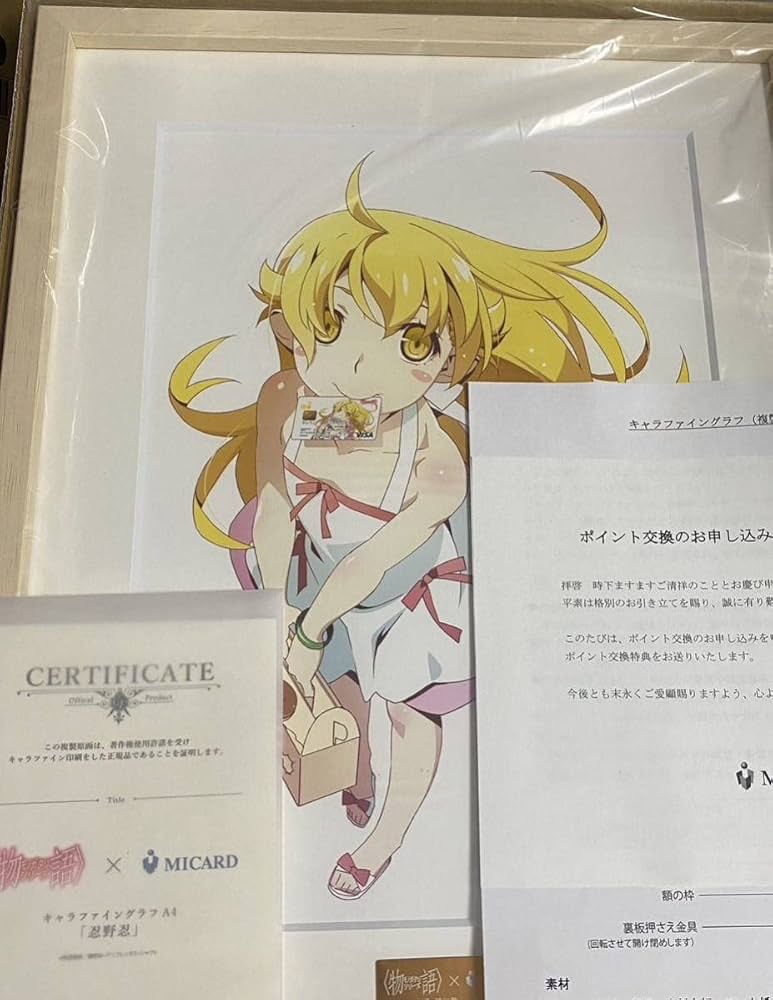 未使用 ムービック 偽物語 ミストグラフ 忍 壁掛け 複製原画 未使用